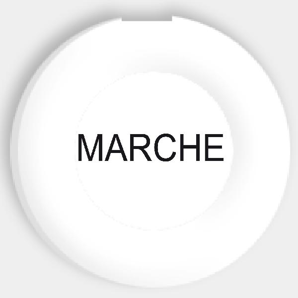 capsule lisse MARCHE blanc pour poussoir rond diam 16