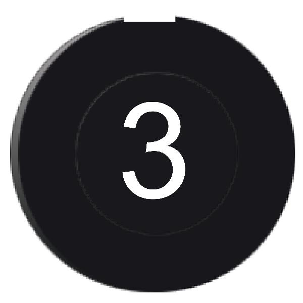 cabochon lisse 3 - noir pour poussoir rond Ø 16