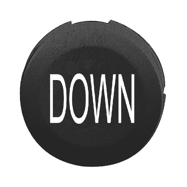 cabochon lisse DOWN - noir pour poussoir rond Ø 16