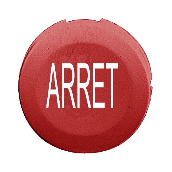 capsule lisse ARRET rouge pour poussoir rond diam 16