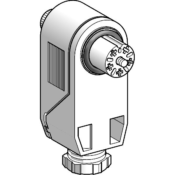 connecteur nu femelle, type 717, 5 broches, angle droit presseétoupe Pg 11