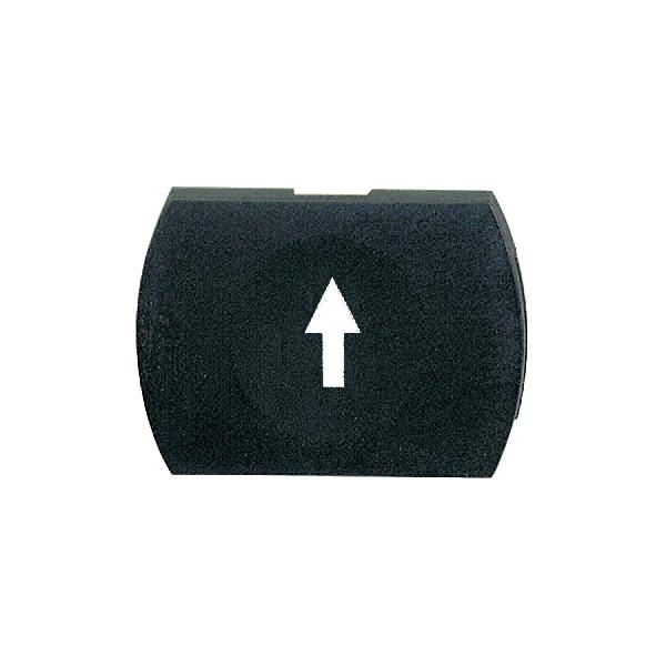 cabochon lisse flèche haute - noir pour poussoir rectangulaire Ø 16