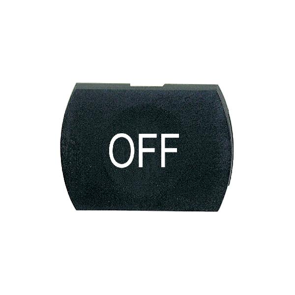 cabochon lisse OFF - noir pour poussoir rectangulaire Ø 16