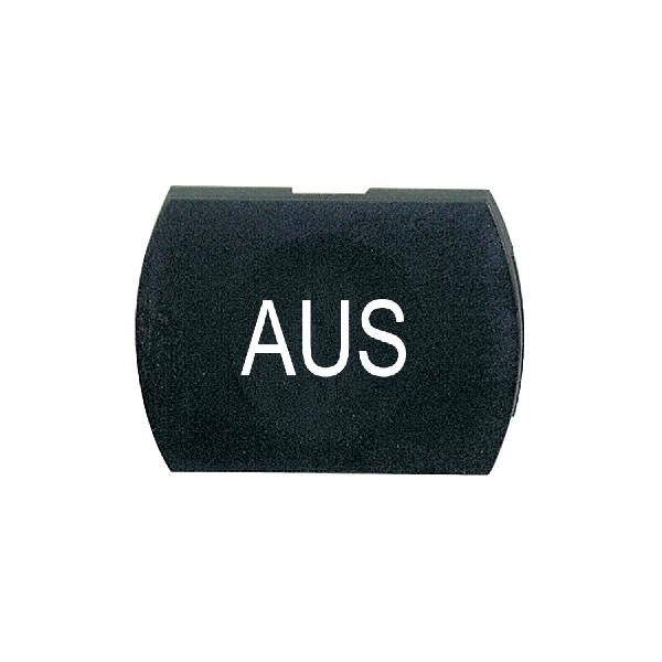 cabochon lisse AUS - noir pour poussoir rectangulaire Ø 16