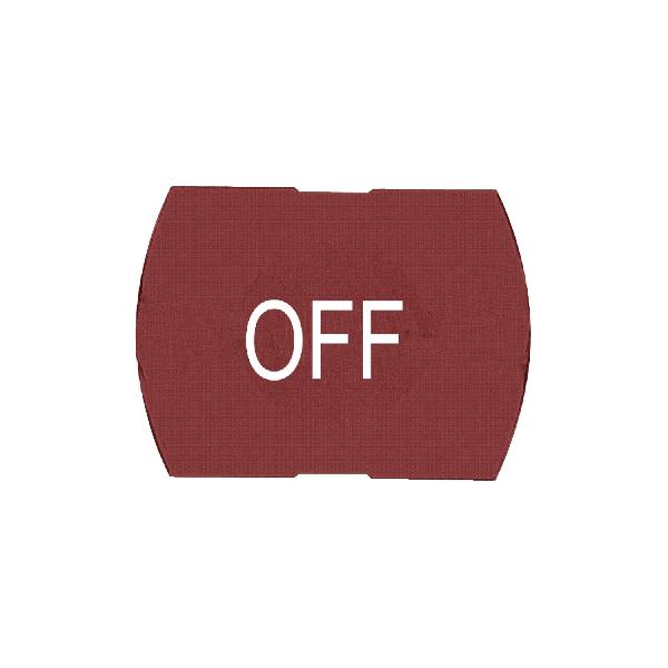 capsule lisse OFF rouge pour poussoir rectangulaire diam 16