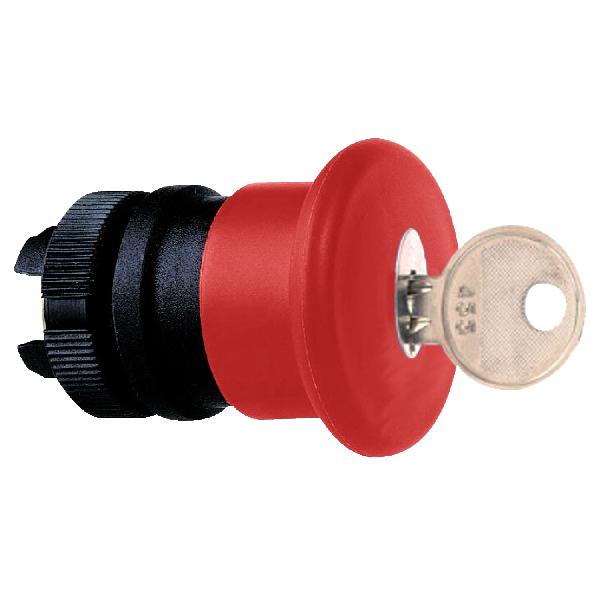 tête pour arrêt d urgence diam 40 mm déverrouillage par clé diam 22 rouge