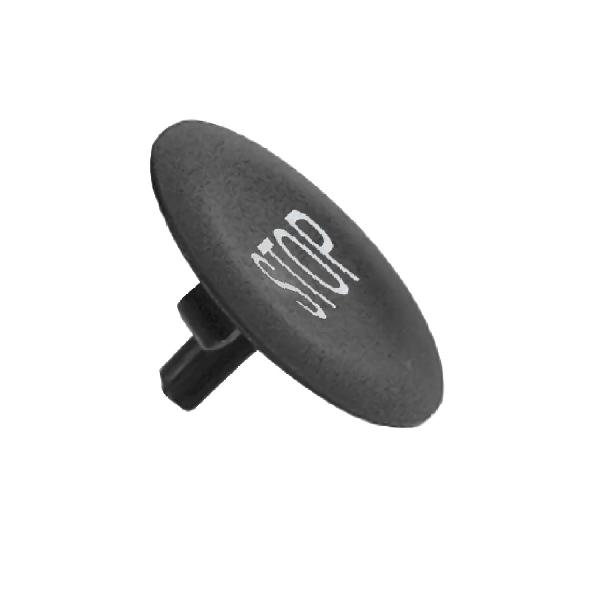 capsule lisse STOP noir pour poussoir rond diam 22