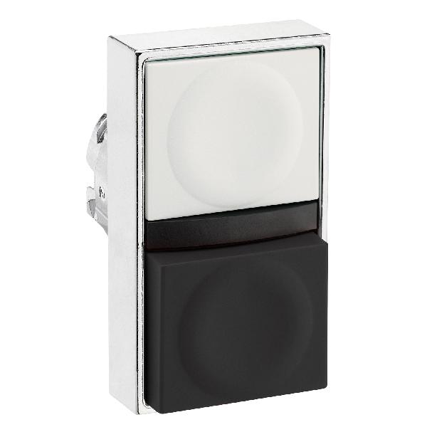 tête bouton poussoir diam 22 blanc noir