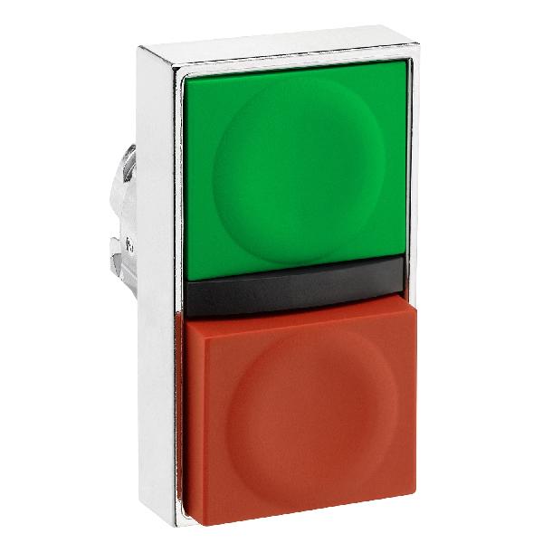 tête bouton poussoir diam 22 vert rouge