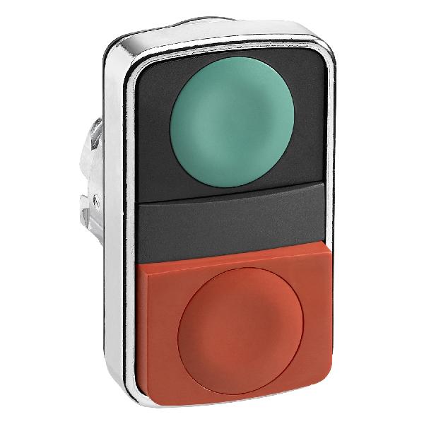 tête bouton poussoir diam 22 vert rouge