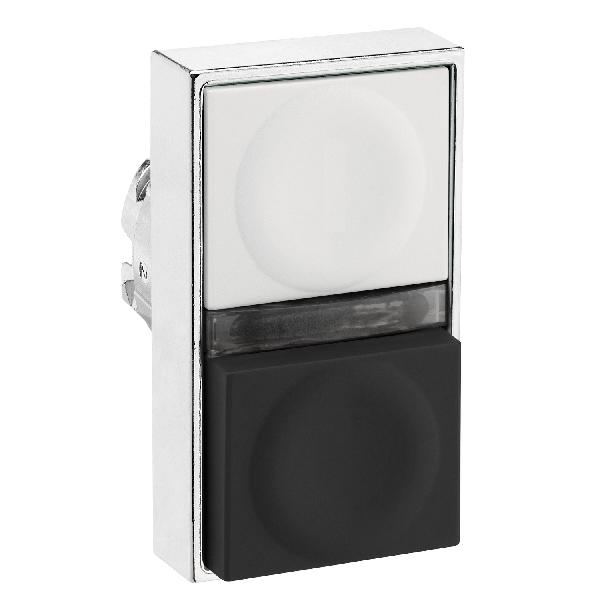 tête bouton poussoir diam 22 blanc noir