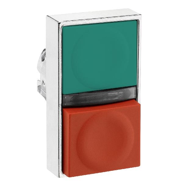 tête bouton poussoir diam 22 vert rouge