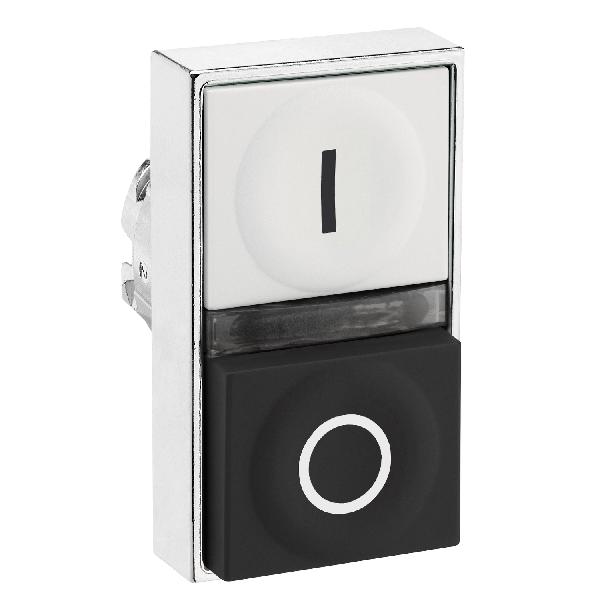 tête bouton poussoir diam 22 blanc noir OI