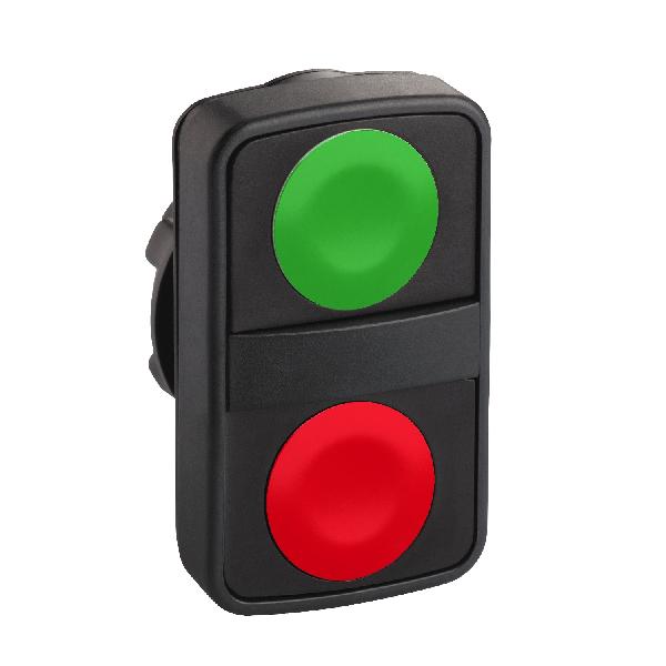 tête bouton poussoir diam 22 vert rouge