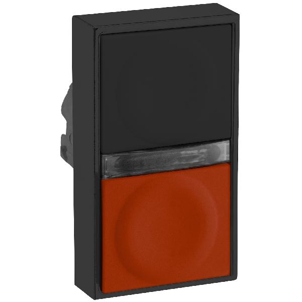 tête bouton poussoir diam 22 noir rouge