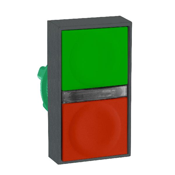 tête bouton poussoir diam 22 vert rouge