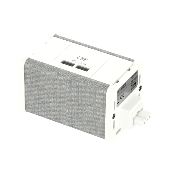 Module M USB A+A - Blanc/Tissu