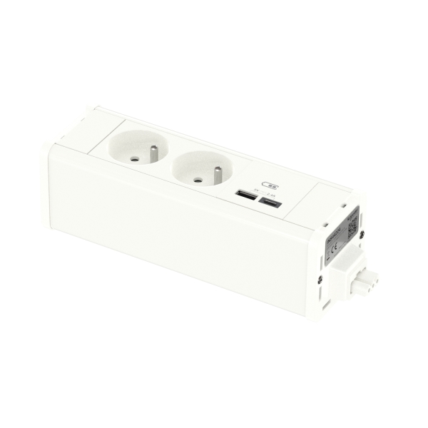 Module M 2PC+USB A+C - Blanc