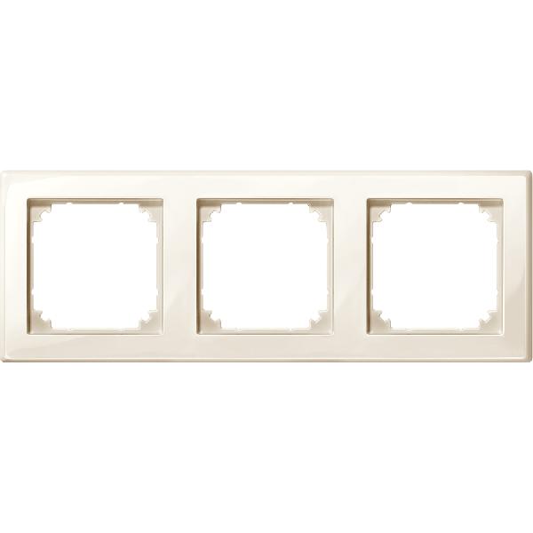 M-SMART frame, 3-gang, white, glossy