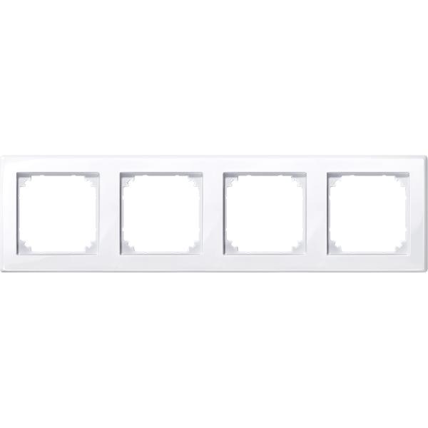 M-SMART frame, 4-gang, active white, glossy