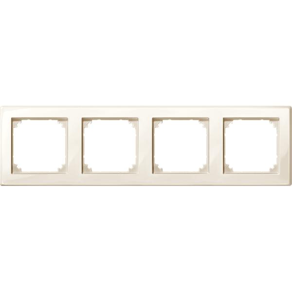 M-SMART frame, 4-gang, white, glossy