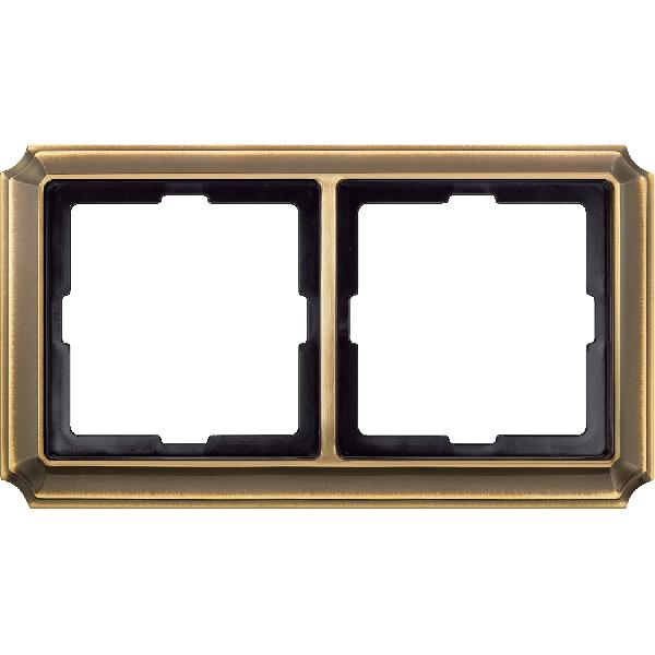 ANTIK frame, 2-gang, antique brass