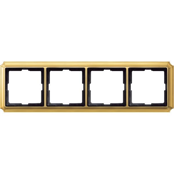 ANTIK frame, 4-gang, polished brass