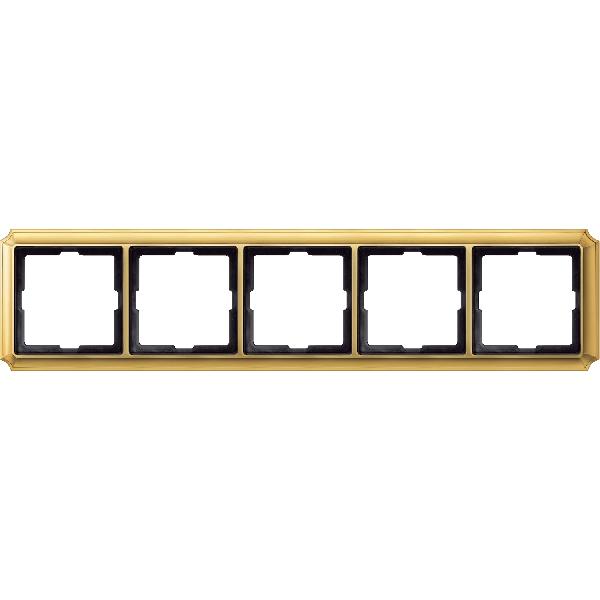 ANTIK frame, 5-gang, polished brass