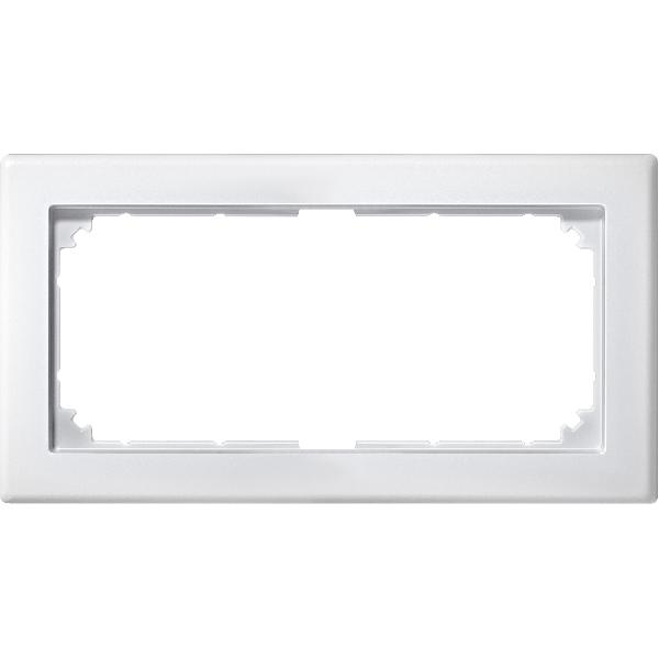 M-SMART frame, 2-gang without central bridge piece, polar white