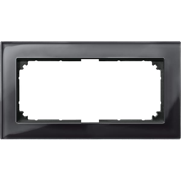 M-PLAN real glass frames, 2-gang without central bridge piece, Onyx black