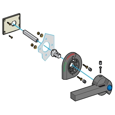 commande rotative latérale droite GS1 50, 63 A poignée noire