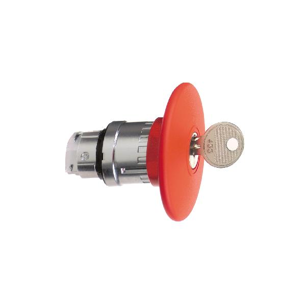 tête pour arrêt d urgence diam 60 mm déverrouillage par clé diam 22 rouge