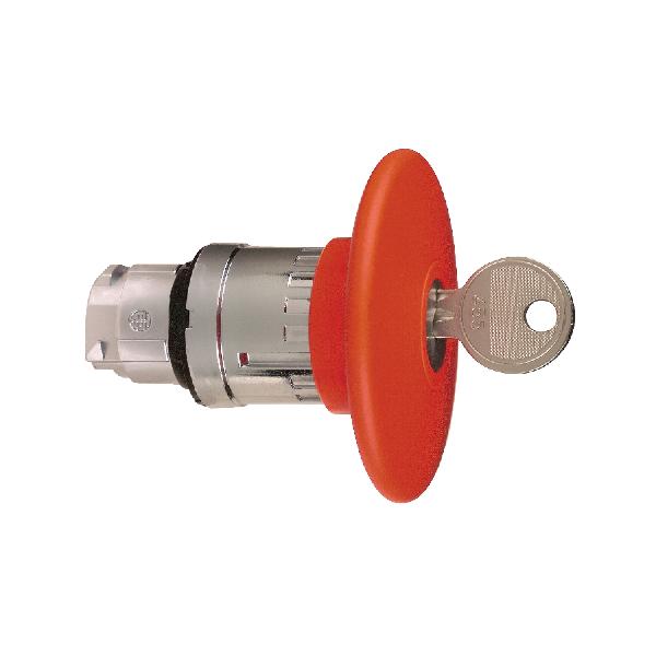 tête pour arrêt d urgence diam 60 mm déverrouillage par clé diam 22 rouge