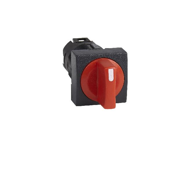 red square selector switch head Ø16 3-position spring return