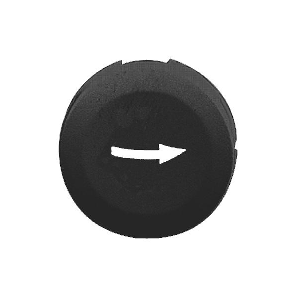 cabochon lisse flèche droite - noir pour poussoir rond Ø 16