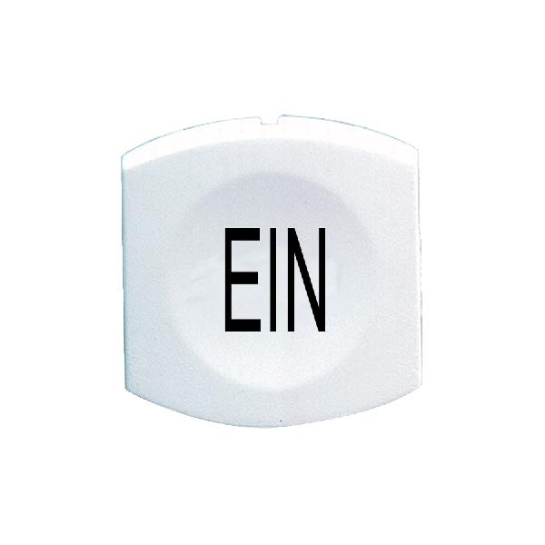 white cap marked EIN for square non illuminated pushbutton Ø16