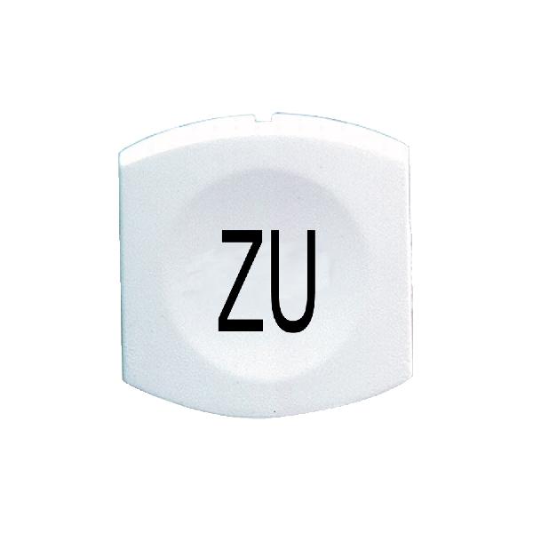 white cap marked ZU for square non illuminated pushbutton Ø16