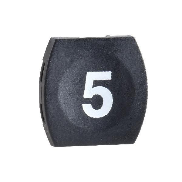 black cap marked 5 for square non illuminated pushbutton Ø16