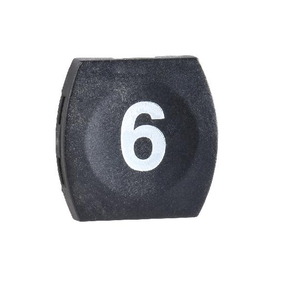 black cap marked 6 for square non illuminated pushbutton Ø16