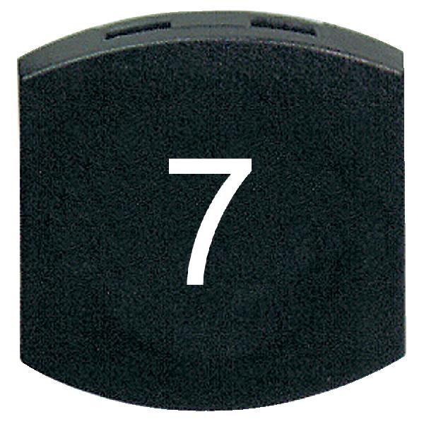 black cap marked 7 for square non illuminated pushbutton Ø16