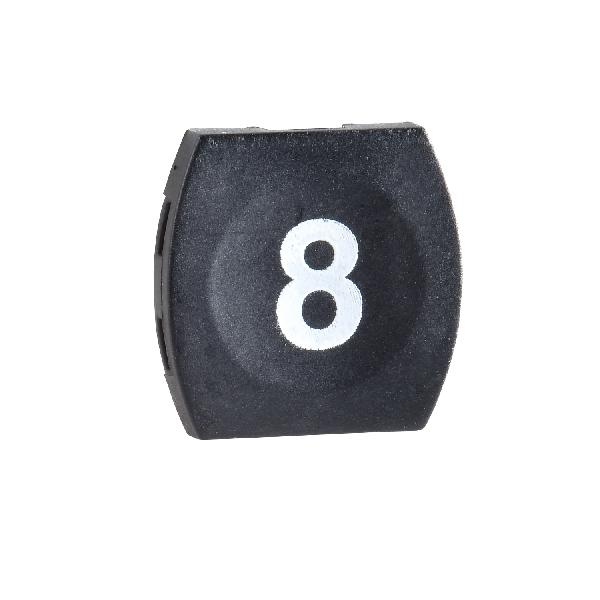 black cap marked 8 for square non illuminated pushbutton Ø16