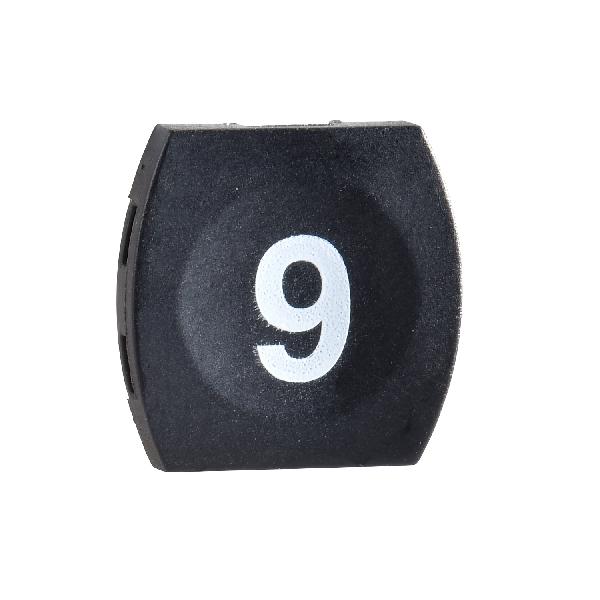 black cap marked 9 for square non illuminated pushbutton Ø16