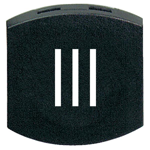 black cap marked III for square non illuminated pushbutton Ø16