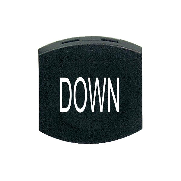 black cap marked DOWN for square non illuminated pushbutton Ø16