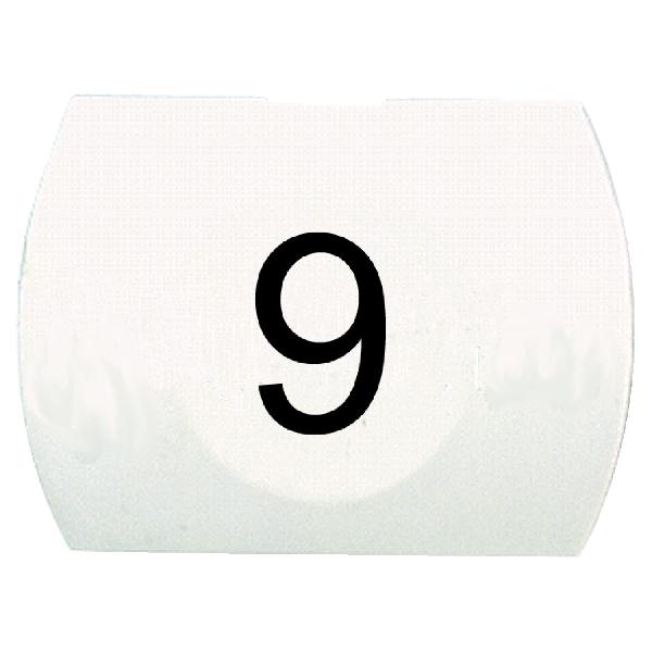 white cap marked 9 for rectangular non illuminated pushbutton Ø16