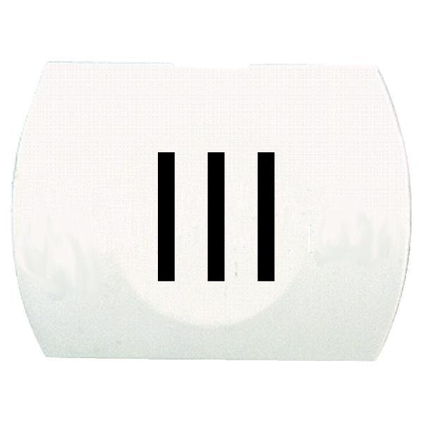 white cap marked III for rectangular non illuminated pushbutton Ø16