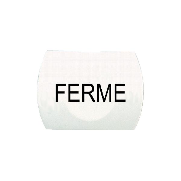 white cap marked FERME for rectangular non illuminated pushbutton Ø16