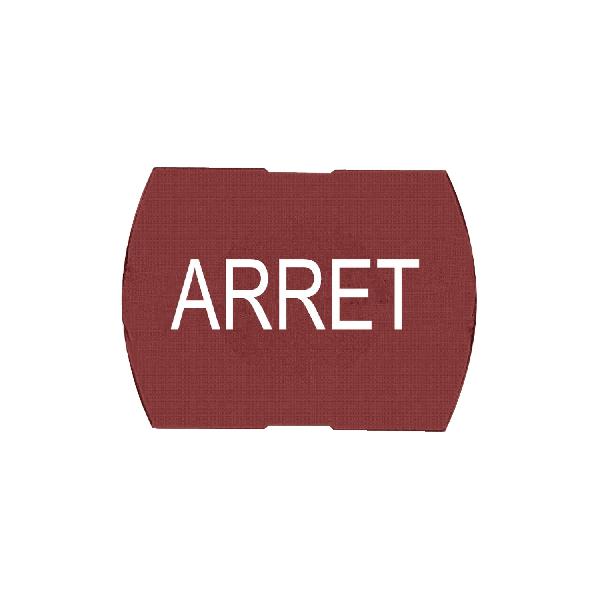 cabochon lisse ARRET - rouge pour poussoir rectangulaire Ø 16