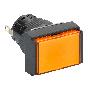 voyant rectangulaire Ø 16 - IP 65 - orange - DEL intégrée - 12 V - cosses