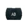 cabochon lisse AB - noir pour poussoir rectangulaire Ø 16